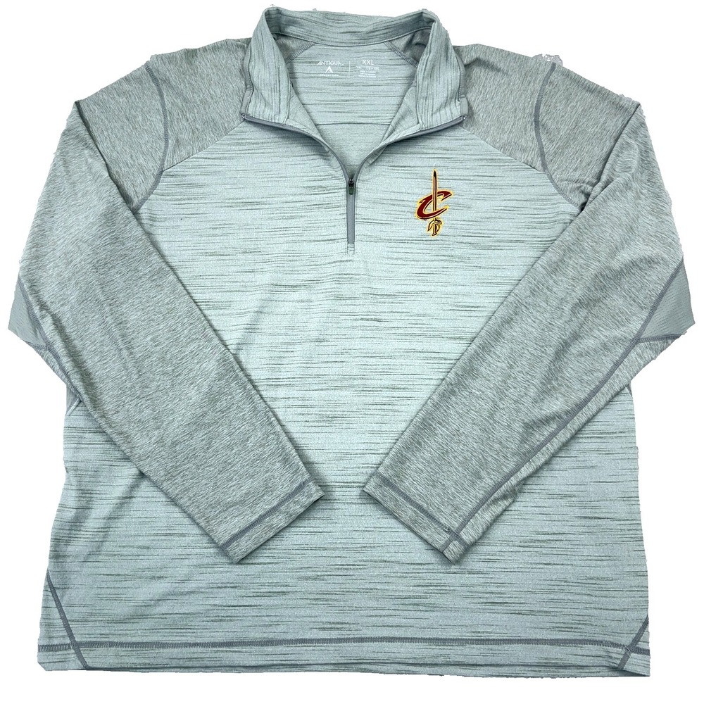 Cleveland Cavaliers Sweater Men XXL Gray Pullover‎ Quarter Zip Lightweight Cavs